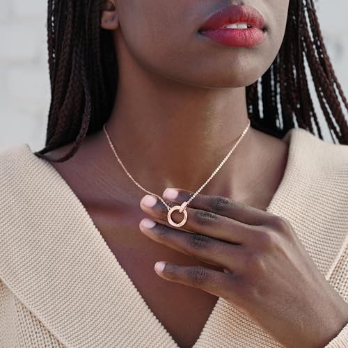 SilverLining Creation Mother Daughter Necklace Gifts for Mom & Daughter, 18K Gold Plated, 5A Zirconia, Triple-Layered Finish, Size 17-19''4