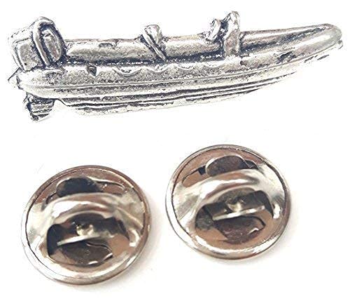 Rib INFL Boot handgefertigt in massivem Zinn in Großbritannien Anstecknadel + 59 mm Button + Geschenk Tüte