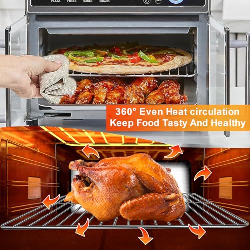 Image of Countertop Toaster Oven Wire Rack for BLACK+DECKER Crisp 'N Bake Air Fryer Toaster Oven, 12.4x12.2 IN Stainless Steel Food Grade Toaster Oven Accessories Replacement Parts, Dishwasher Safe