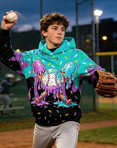 Image of Lovekider Boys Hoodie Kids 3D Print Graphic Pullover Sweatshirt 6-16 Years