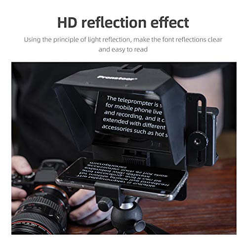 AMBITFUL Teleprompter Kit Portable Inscriber Handy Teleprompter Artefakt Video mit Fernbedienung für Handy und DSLR Aufnahme (Teleprompter + Stativ)