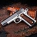 Cool Hand 1911 Wood Grips, Grips Gold Screws Included, Full Size (Government/Commander), Checker Diamond Cut or w/Patriotic US Logo or Honey Comb Texture, Ambi Safety Cut (Brown3)