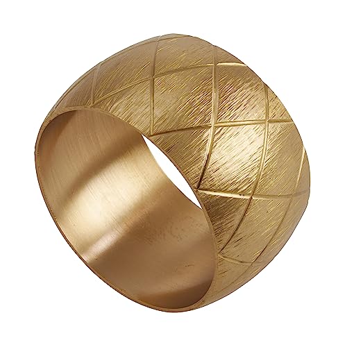 Saro Lifestyle Harlequin Napkin Rings (Set of 4), Gold