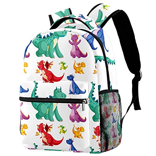 Sac à dos dinosaure pour enfants cartable mixte en tissu sergé léger et résistant