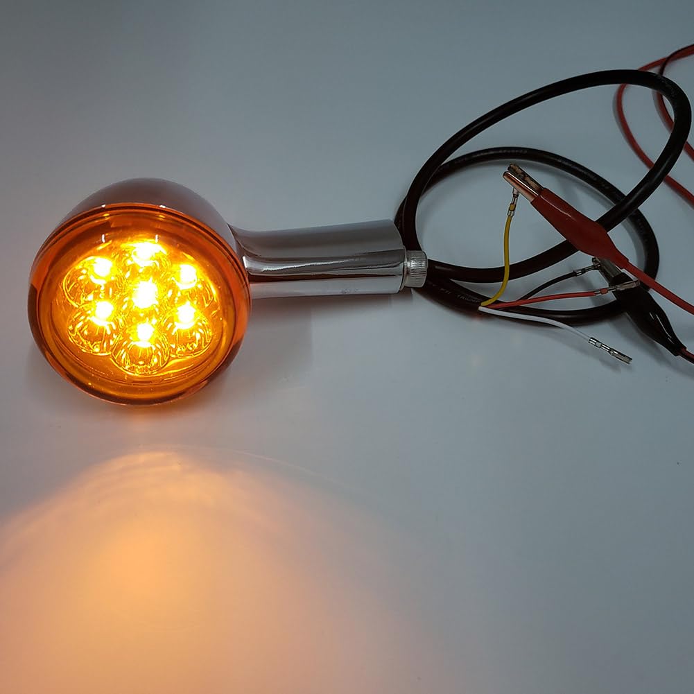 Liru Motorcycle LED Rear Turn Signals, Chrome Shell With Dark Amber Lens LED Indicator, Light Integrated Running Light for Harley for Sportster XL 883 1200 1992-2022
