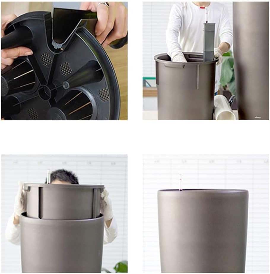 HIHELO Planters Resin Plastic Flowerpot Garden Art Vase Plant Stand Automatic Water-Absorbing Flowerpot Home Flowerpot Nursery Pots (Color : C)