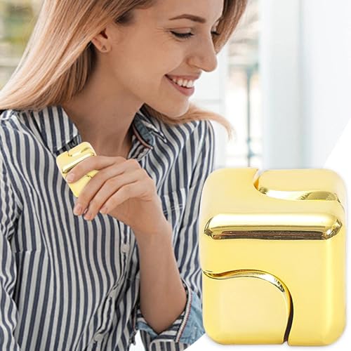 Image of Fidget Toys for Adults, Stress Relief Toys Adults, Square Fidget Cube, Infinity Cube Fidget Toy, Portable Metal Fidget, Gold