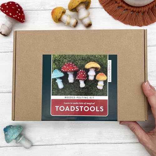 Bergin & Bath Needle Felting Kit, Toadstools - Adult Art Craft Kit for Beginners - Planet Friendly Wools - Image 5