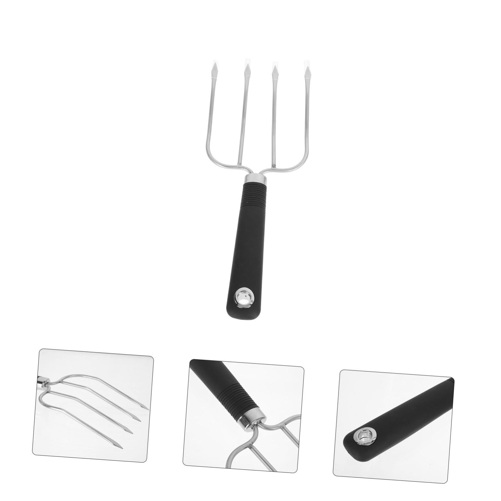 INOOMP 3pezzi Inossidabile Barbecue Fork Antiscivolo Utensile Per Grigliate Per Arrosti Costine Pollame e