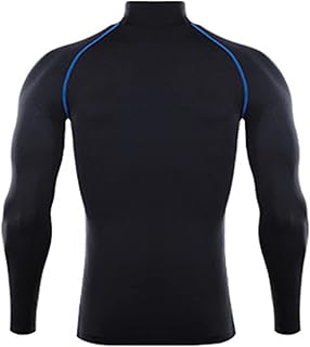 Camisa de Treino Masculina, Manga Longa Flexível de Secagem Rápida Camisas de Compressão Masculina Elástica para Fitness (L)