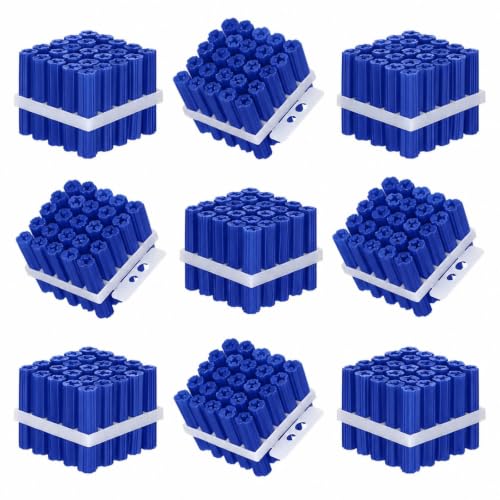 Lineshading 200 Pcs Expanding Plastic Concrete Anchors Screw Anchors