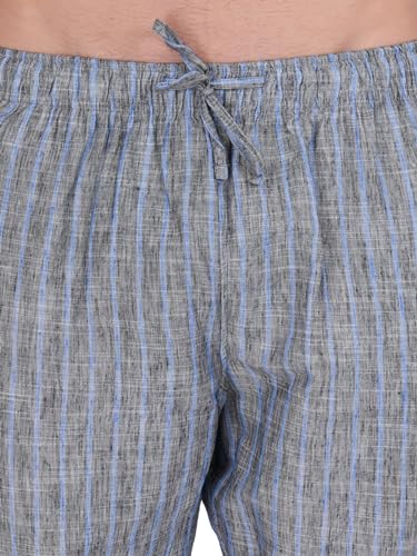 Image of Mens Cotton Linen Striped Plus Size Pyjama