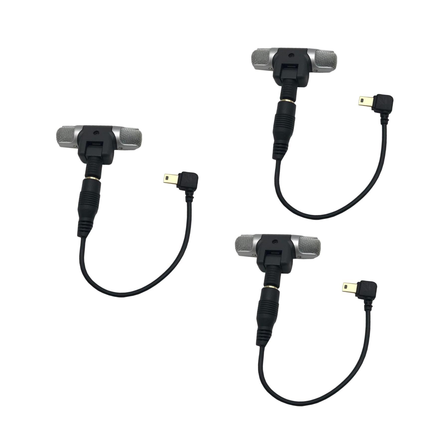 3 Piezas Micrófono Estéreo para Cámara de Acción con Adaptador USB y Cinta Adhesiva Doble Cara Cable Adaptador para Grabación de Sonido Mejorada