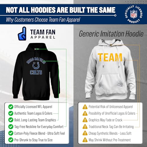 Image of Team Fan Apparel NFL Gameday Hoodie Pullover Sweatshirt for Men and Women | Officially licensed NFL Gameday fleece pullover - kangaroo pocket, ribbed cuffs, drawstring hood, unisex fit