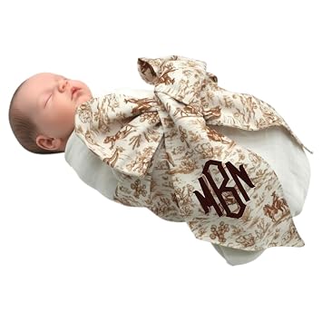 Morxy Personalized Newborn Swaddle Sash Custom Cotton Big Bow for Baby Boys & Girls - Photography Prop & Nursery Decor Cowboy