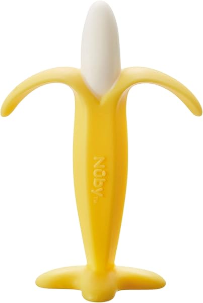 Nuby Banana Soothing Teether Easy Grip BPA-Free Suitable from 3 Months Plus, One Size - 1