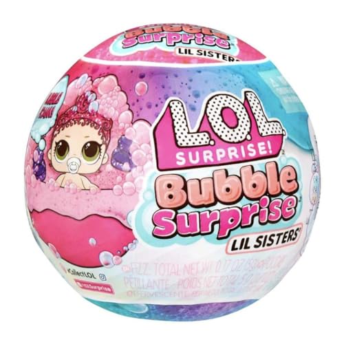L.O.L. Surprise! Bubble Surprise Lil Sisters - Boneca colecionável, irmãzinha, surpresas, acessórios, unboxing e espuma brilhante Bubble Surprise - para crianças de 4 anos