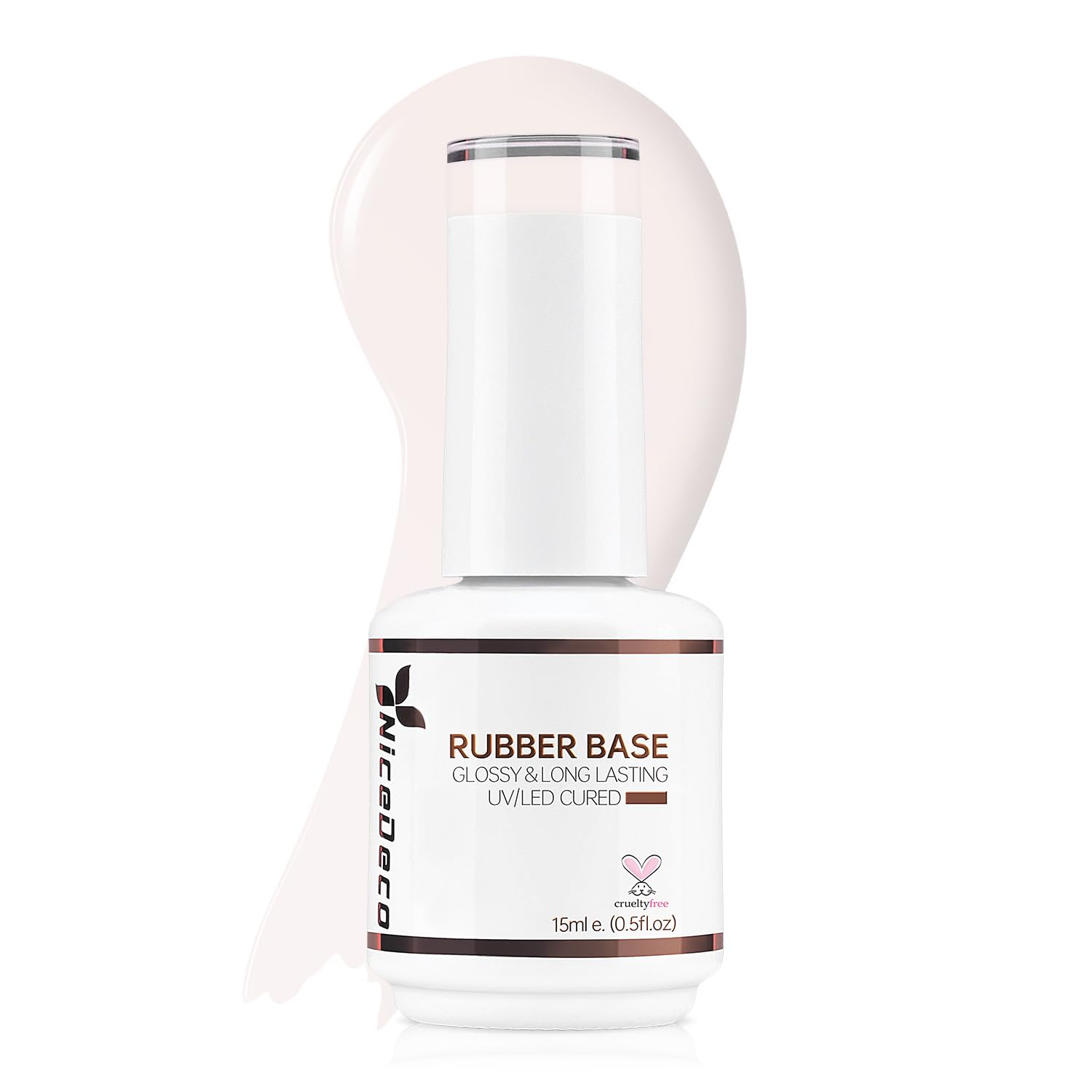 Nicedeco Base Rubber para Uñas Esmaltes Semipermanentes en Gel Base de Caucho UV/LED Soak-Off Colores Vibrantes y Duraderos 15ML 06 — view 24