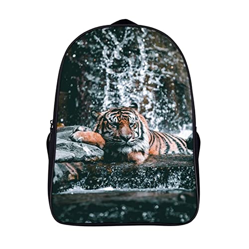 Sac à dos d'école tigre pour garçon et fille, cartable enfant 3D décontracté (40x28x16cm)