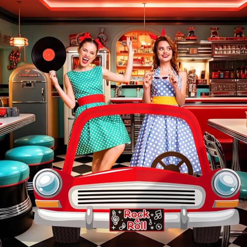 Soulchen Large Havana Night Party Decor 50s Retro Car Photo Booth Prop,Red by Soulchen - Used condition - US$43.69