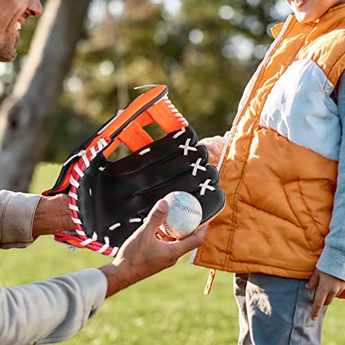 Aoutacc Baseball Gloves Softball Glove,12.5 Player Preferred Wear-Resistant Pu Material Thicken Softball Fielding Glove,Left Hand Gloves Right Hand Throw For Youth Adult-Black And Orange Outfield #TOP7