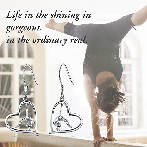 Image of Gymnastics Gifts for Women Gymnast Stud Earrings 925 Sterling Silver Team USA Gymnastics Fashion Jewelry Sport Birthday Christmas Gifts