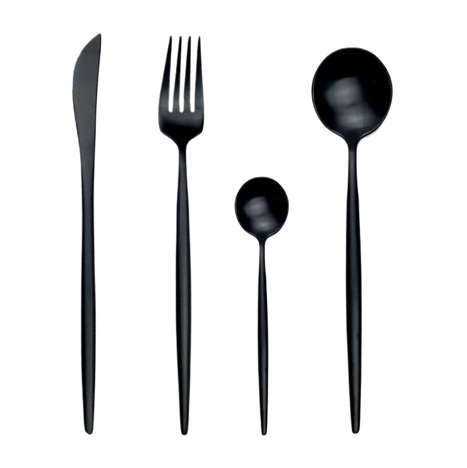 Vaisselle de mariage chic et couverts 24 pièces noirs pour repas de fête inoubliables
