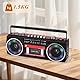 Tragbare Kassettenspieler Boombox AM/FM/SW Radio Stereo, CasetteTape Player Recorder, MP3 Bluetooth USB RGB Lichter TF Karte (Rot)