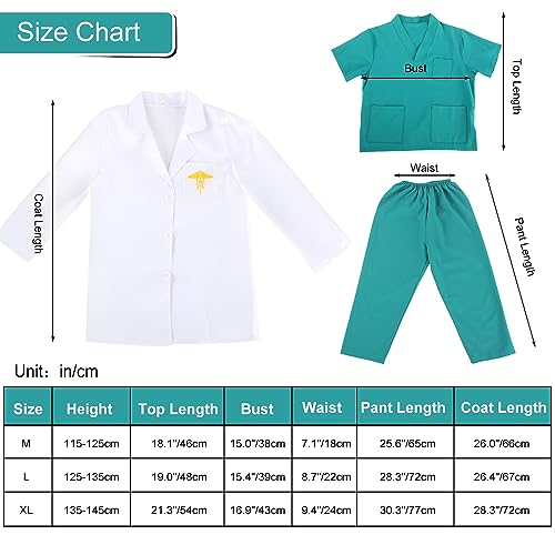 Acecharming Kids Doctor Costume, Child Role Play Costumes Unisex Doctor Fancy Dress Costume Doctor Scrubs For Kids Doctor And Nurse Costume For Halloween Cosplay Party thumb #6