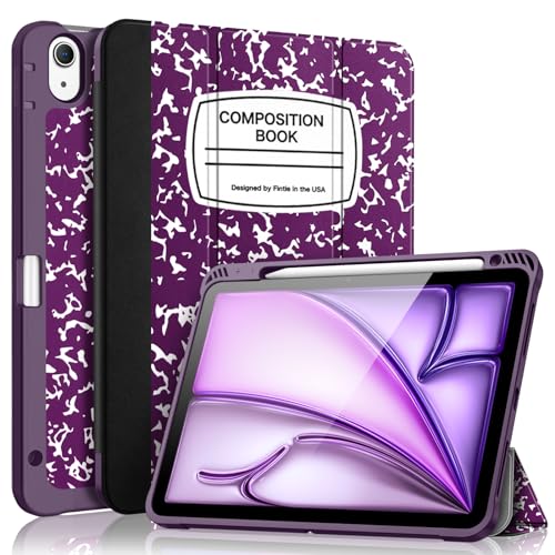 Coque iPad Air 11 Pouces M4 M2 Protection TPU Souple Fintie Violet avec Stylet