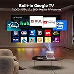Outdoor-Projector-4K [1200 ANSI/Google TV/Voice Control] Smart Projector with WiFi 6 and Bluetooth, 10,000+ Apps, AI Focus Portable Proyector with Netflix, Sovbio 1080P Audio Movie Home [180° Stand] - Image 2