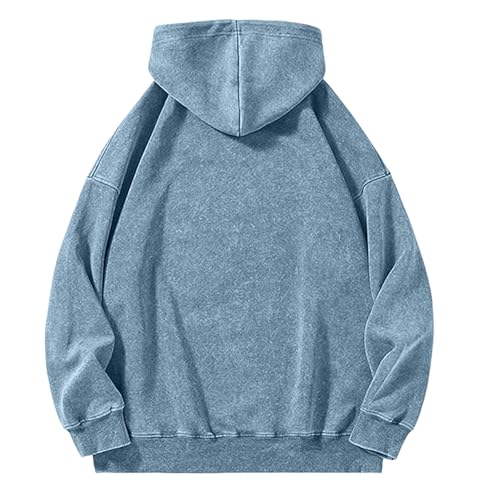 lcyhony 1/4 Zip Pullover Mens Hoodies Y2k Acid Washed Vintage Oversized Hoodie Comfort Heavyweight Hooded Sweatshirt w/Pocket4