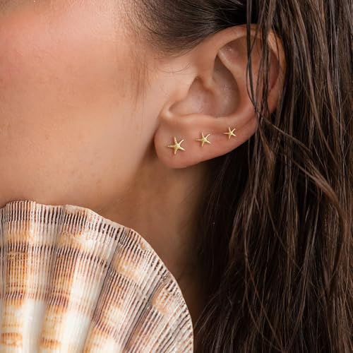 3 Pairs Small Flat Back Stud Earrings for Women-14K Gold Plated Hypoallergenic Dainty Screw Back Flatback Earring Set Post Pierced Studs Stacks Gold Jewelry Gifts4