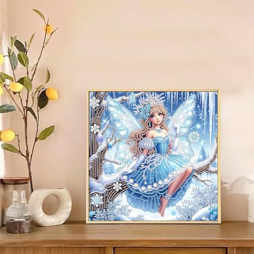 Image of Diamond Art Painting Kits for Adults Butterfly Fairy Princess, 5D Special Shape Diamond Art Kits for Beginners, Crystal Rhinestones Diamond Art Painting for Home Wall Decoration Gift 12x12 inch