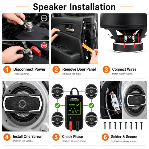 Image of Car Stereo with Speakers, Single Din Radio Bluetooth,Hands-Free Calling, FM MP3 EQ, SD AUX Dual USB Port, iOS Android App Control, 6.5 Inch 4 Way Full Range Coaxial Car Speakers