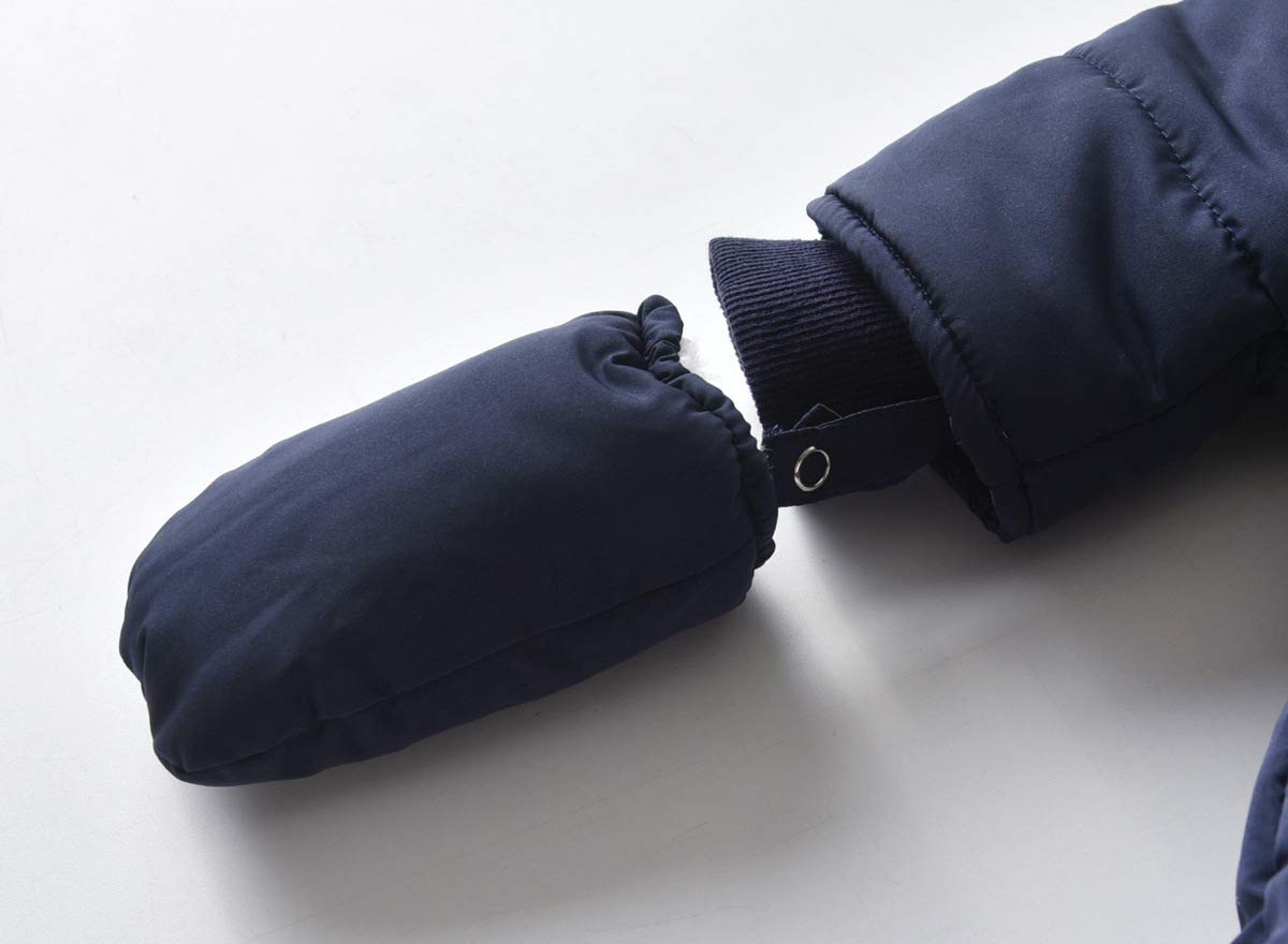 Tuta da neve per neonato da neonato Cappotto invernale termico con cerniera spessa Tuta con cappuccio antivento con cappuccio Capispalla con guanti