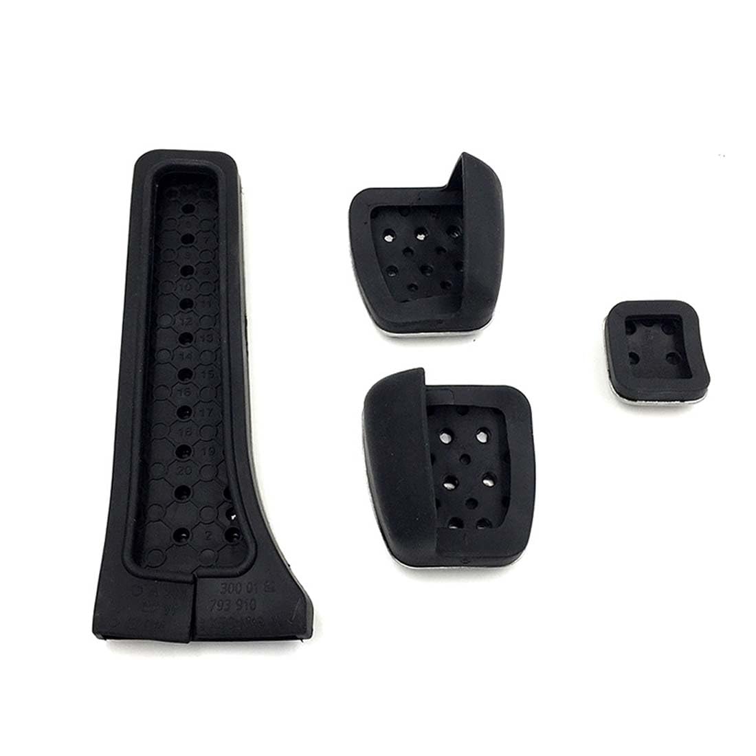 FSFYUK Kit Copripedali In Acciaio Inox E Gomma Antiscivolo Per Mercedes Classe E/S/SL/SLK/W124, 4 Pezzi (freno, Acceleratore, Poggiapiedi)