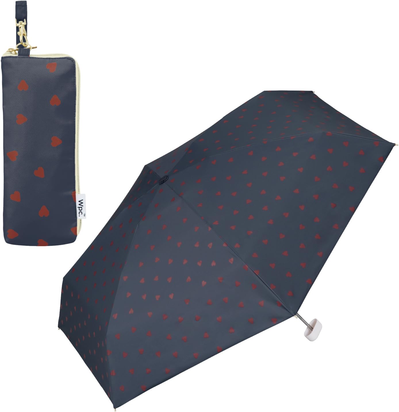 Wpc. Parasol Shade Jagged heart Small hearts Mini Shields sun 100% protection from UV ray Shields heat Good for rain or shine Foldable parasol Commute to work Commute to school Travel Stylish Cute Female Women 801-14828-102