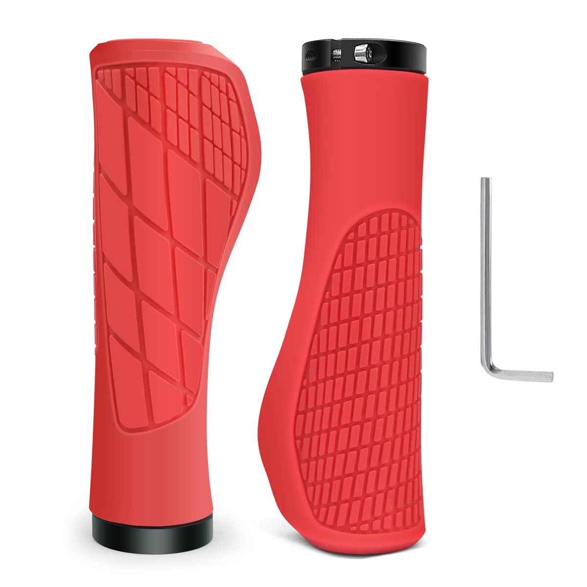 Fahrradgriffe Ergonomisch Lenkergriffe Fahrrad aus Rutschfester Gummi 22,2 mm Fahrrad Griffe Bike Lenker Griffe Fahrradlenker Griffe für MTB, E-Bike, Cityrad Rennrad und Faltrad