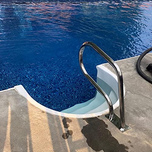 Rampe de piscine en acier inoxydable argenté de 113 kg avec base - 6