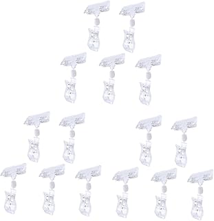LALAFINA 15 Pcs Retail Tag Folder Stands Clothing Bells Christmas Decor Clear Stand Brackets for Shelves Sign Holder Retail Price Tag Merchandise Holder Rotating Display Stand Shelf Clip
