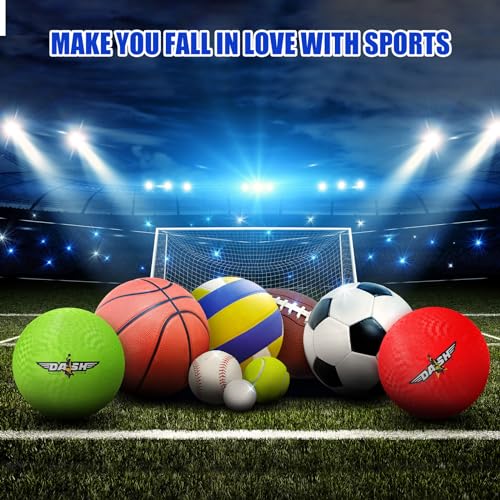 image for Jerify 12 Pcs 8.5 Inches Playground Balls Kickball Bulk, Colorful Infl