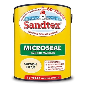 Sandtex Ultra Smooth Masonry Paint 5 Litre Stock Colours - Cornish Cream