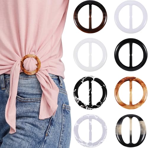 Boao 16 Scarf Ring for Women T Shirt Clips to Tighten Scarf Ring and Slides Clothes Corner Knotted Button for Sweater Dress(Retro Style)
