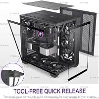 FOIFKIN F300 PC Gehäuse ATX mit 4 ohne RGB-Lüfter,Hoher Luftstrom Mid-Tower Computer Gehäuse,Gaming PC-Gehäuse Big Tower,ATX Gehäuse Schwarz,mit Type-C,360mm Radiator Computergehäuse (Schwarz, F300) – Ansicht 2