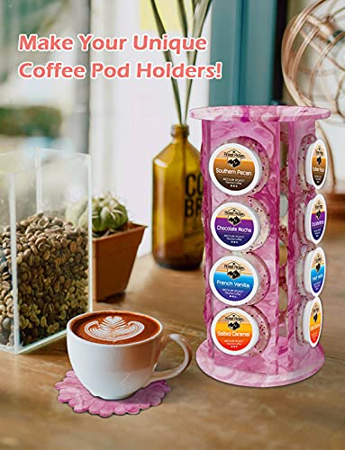Seloom Coffee Pod Holder Resin Mold,Silicone Molds 4 Sides Hold 16 Coffee Pods for K Cups,Thicken Epoxy Resin Molds for DIY Coffee Pod Organizer with 2 Free Molds for Tea Coaster,Resin Mold Kitchen
