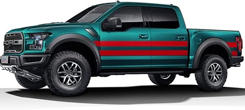 Miniatura 3 de Calcomanías gráficas de vinilo para Ford F150, diseño de rayas deportivas, para Ford F150 (rojo reflectante)