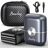 Mini rasoir électrique pour homme avec étui de voyage, Rasoir électrique étanchéité IPX7, Rasoir Portable Homme avec Tondeuse à cheveux longs et rasage à grille, Rasoirs à grille avec Écran LCD