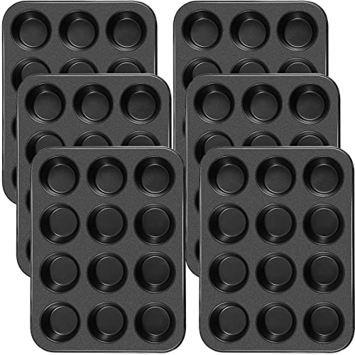 Gejoy 6 Packs Cupcake Pan Muffin Baking Pan Non Stick Bakeware Muffin Pan Cupcake Tray 12 Cup Muffin Tin Dishwasher Safe For Making Muffin Cakes, Tart #TOP30