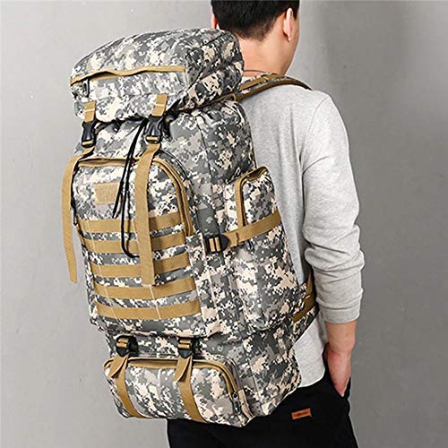 BANGE Mochila Grande Impermeável 80 litros Camping Trilha Camuflada Tática Militar Cargueira Aventur